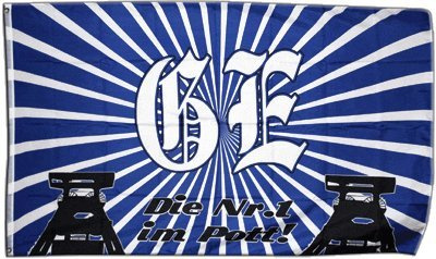 Flaggenfritze® Fahne/Flagge Gelsenkirchen 2 - Die im Pott 90 x 150 cm + Gratis Sticker