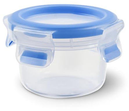 Tefal Master Frischhaltedose für Lebensmittel, rechteckig, transparent/blau, Plastik, transparent/blau, 0.15 Litre