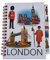 London Fotos Notizbuch und Stift – A6 Größe / passendes Design / Spiralbindung / Bilder von Big Ben / Royal Guard / roter Bus / schwarzes Taxi / Bienenfeater / britisches Souvenir aus England UK
