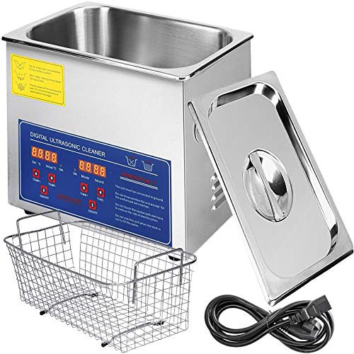VEVOR Machine de nettoyage à ultrasons 3 L Machine de nettoyage à ultrasons en acier inoxydable Minuteur de chauffage numérique Nettoyage bijoux pour usage domestique personnel commercial (3 L)