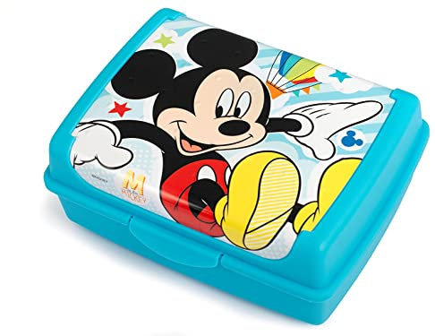 LULABI LULABI DISNEY MICKEY MOUSE URBAN Fiambrera óptima para portar el almuerzo de los niños, sandwichera escolar, lonchera infantil,hecha de polipropileno, tamaño 17 x 13 x 6.5 cm, 900 g