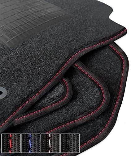 moto-MOLTICO Premium Auto Velours Autoteppiche Schwarz Automatten passend für Jaguar XF 2008-2015 - Rote