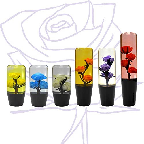 JINGLING Schaltknauf Underwater Flower Manual Stick AT MT Car Universal Custom Schalthebelkopf mit 3 Arten von Adaptern (Lila,15CM)