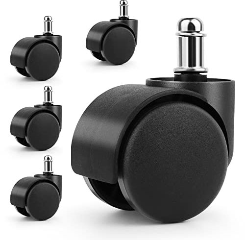 5 Piezas ruedas silla oficina,Ruedas para sillas giratorias,Ruedas de Oficina para Muebles Ruedas Giratorias Silenciosas de Repuesto Universales,para Todo Tipo de Suelos