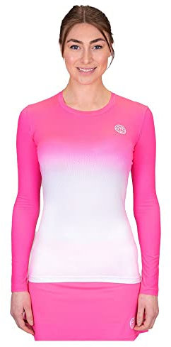 BIDI BADU Damen Crew Gradiant Longsleeve - pink, White, Größe:M