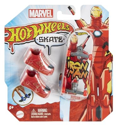 Hot Wheels Skate Iron Man Fingerboard Toy Vehicle for Kids Ages 5 and Up