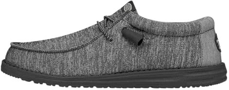 HEYDUDE Wally Sport Knit Herren - Slip on Schuhe - Mokassin Stil, Charcoal, 44