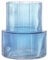YANWE1 Blaue Glasvase, gerippte Glasvase, geriffelte Glasvase, Blumenvase für Blumenstrauß, gerippte Vase für Blumen, blaue Vase für Wohnzimmer, Esstisch, Eingang, Regal, Hochzeit, Büro, 19 cm
