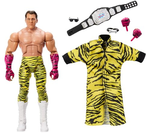 Mattel WWE Elite-Actionfigur und Zubehörteile, ca. 15 cm große Brutus Beefcake-Sammelfigur mit 25 Bewegungspunkten, lebensechtem Aussehen und austauschbaren Händen HTX26