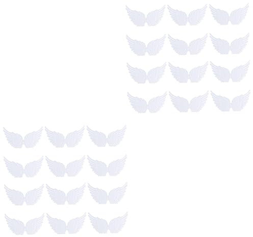Warmhm 24 STK Aufnäher DIY-kostüm-Rucksack-zubehör Engelsflügelverzierungen DIY Bastelflügel Kleid Patch Zum Aufnähen Babygeschenke Weihnachtsdekoration Kostüme Weiß Kind Mädchen