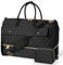 Wedama Reisetasche Große Weekender Tasche für Damen mit Schuhfach, Schwarz