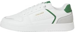 JACK & JONES Herren JFWEALING PU NOOS Sneaker, White/Detail:Trekking Green, 42 EU