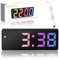 RISVOWO Sveglia Digitale, Sveglia con Display a LED Digitale a Specchio, Sveglia a Batteria con 12/24 Ore, Modalità Snooze, Data/della/Temperatura/USB/Batteria per Camera da Letto e Ufficio