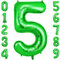 OFFCUP Zahlen Luftballon Grün, Folienballon Zahl 5, 40 Zoll Helium Ballons Geburtstagsdeko Mädchen Junge Kindergeburtstag Party Deko Ballon Zahl Deko zum Geburtstag Silvester Deko Neujahr Deko
