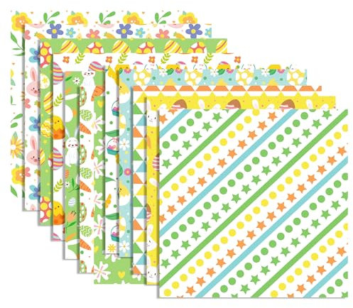 24 Blatt Ostern Muster Scrapbook Papier,12 Designs Doppelseitiges Osterei Dekorpapier Scrapbook Craft Papier,12x12Inch Osterhase Craft Supplies Karte Herstellung Scrapbook