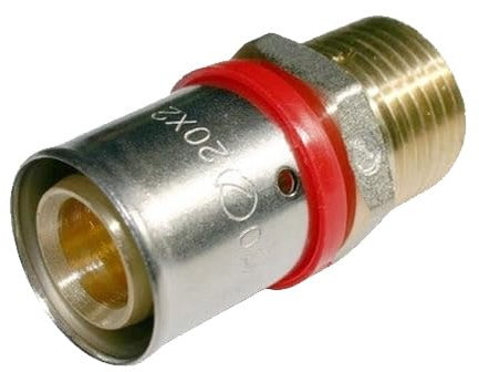 Suinga Raccord mâle 3/4 pour tube multicouche 20 mm - Utilisation avec presse - Gris