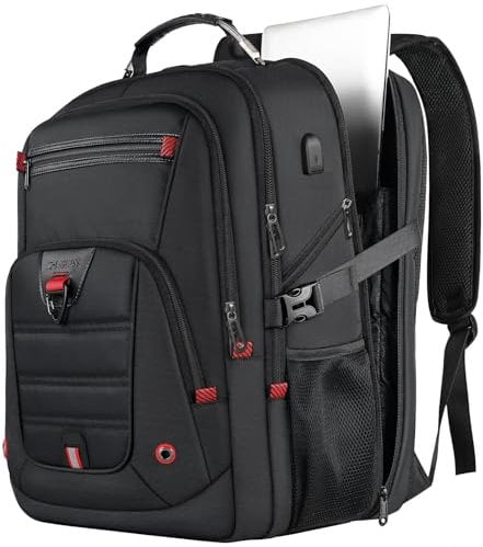Z-MGKISS Men's Extra Large 55L Anti-Theft Backpack, TSA-Approved for 18.4-19 Gaming Laptops, Gym Work Travel for Business College Daypack (Black)