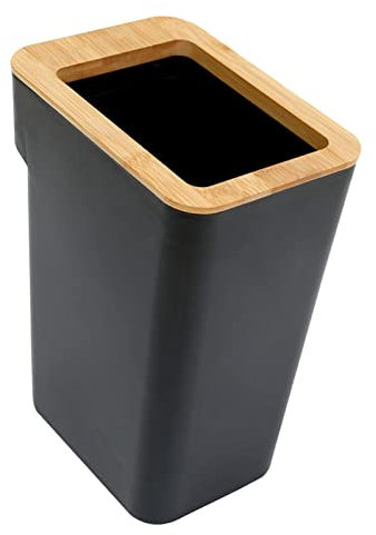 Duiaynke Kleiner Mülleimer, Mülleimer, Abfalleimer, Eimer für Küche, Bad, Zuhause, Wohnzimmer, Waschküche (schwarz, 7 l)