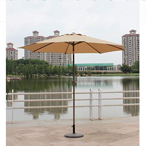 IFCXA Parasol d'extérieur de 2,7 m avec mécanisme d'inclinaison, parasol rond à huit os avec poteau en métal (couleur : kaki), kaki, vert