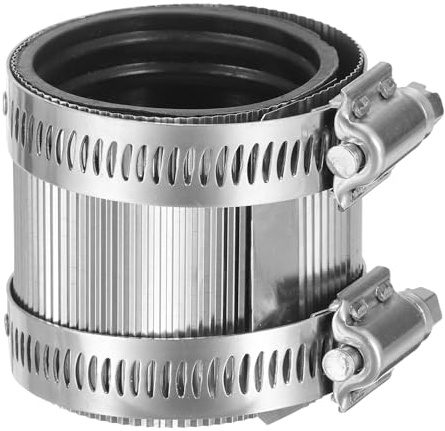 QUARKZMAN Flexibel Rohr Kupplung 43mm, Edelstahl Schlauch Klemme, Edelstahl Stahl Rohr Reparatur Klemme für Kunststoff und Metall Rohre | Schlauchschellen aus Edelstahl, Reparaturrohrschelle und Metallrohre, Edelstahl