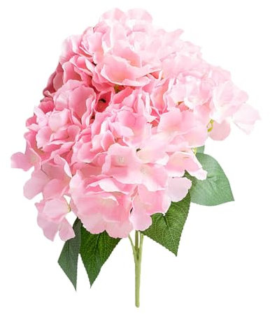 Standaschenbecher Für Draußen Rot Florals 13'' Seidenhortensie mit Langen Stielen Blumen Realistischer Hortensienblumenstrauß für Hochzeit, Party, Büro, Heimdekoration (Beige, One Size)