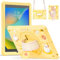 Gerutek for Kids Case iPad 9th/8th/7th Generation 10.2 inch 2021/2020/2019, Schools Child Friendly Soft and Rugged Protective Case with Duck Design,360 Rotating Stand,Hand strap,Shoulder Strap,Yellow
