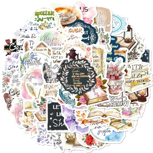 Christliche Aufkleber, 2 X 50 Stück Bibelvers Aufkleber, Christliche Sticker Set, Boho Vinyl Wasserfeste Aufkleber, Jesus Christlich Inspirierende Sticker für Scrapbook, Gitarre, Laptop, Gepäck