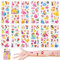 Puffy Aufkleber für Kinder, 12 Blätter 3D Kawaii Anime Sticker Wasserdicht Sticker Set für DIY Kunsthandwerk Fotoalbum Scrapbook Laptop Mädchen Party Kindergeburtstag Gastgeschenke 3 4 5 6 jährige
