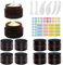 TOKSEO 10 Stück Amber Glas Leerdose, 20ml/30ml Amber Glastiegel Salbentiegel mit Aufkleber und Löffel, Cremedosen zum Befüllen Braunen Glasbehälter für Kosmetik Cremes Lotionen Ätherische Öle
