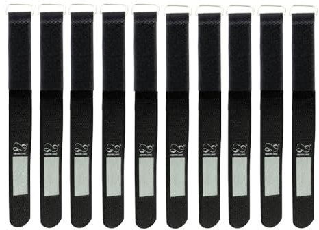 Infitronic PRO Klett-Kabelbinder mit Beschriftungsfeld und Metall-Öse 16 mm x 160 mm (schwarz)