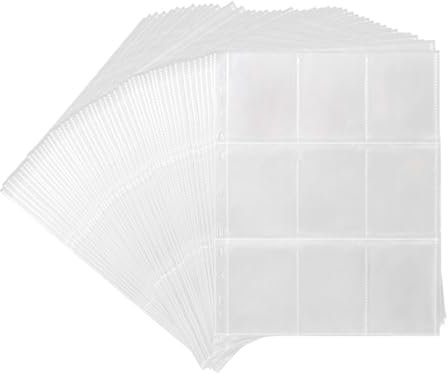 Ideen mit Herz | Sammelhüllen | Sammelkarten Hüllen | transparent | 900 Taschen | 50 Stück mit je 9 Taschen | beidseitig befüllbar
