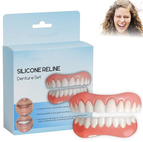 Ensemble De Prothèses Dentaires En Silicone Bikenda, Ensemble De Prothèses Dentaires Bikenda, Kit De Regarnissage En Silicone Pour Prothèses Dentaires (1 ensemble)