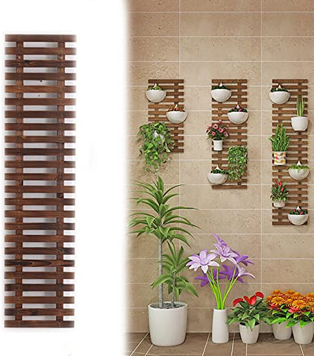 Wand-Pflanzgefäß aus Holz, zum Aufhängen, Rankhilfe – Outdoor-Gartendekoration, Sukkulenten-Halter, Aufhänger mit Zaun