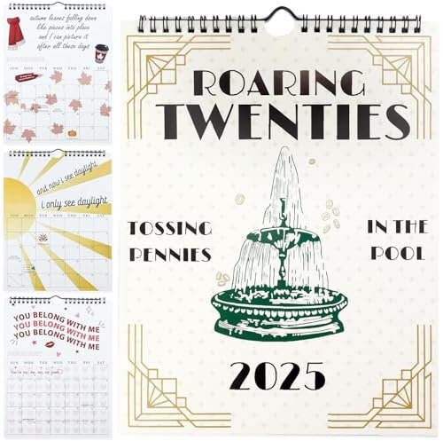 agctrler 2025 Roaring Twenties Kalender, 2025 TS Lyrics Kalender, Tourkalender, 20s Calendar for Hanging, 12-Monats-Kalenderplaner