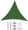 Tenda parasole triangolare impermeabile, 4 x 4 x 4 m, antivento, anti UV, con corda inclusa, per esterni, patio, prato, pergola e terrazza, verde scuro