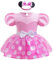 Lito Angels Vestito Costume da Principessa Minnie Body Tutina con Fascia per Bimba Taglia 12-18 mesi