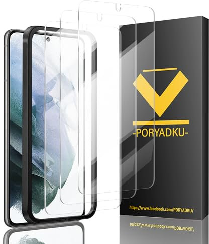 V-PORYADKU 3+1 For Samsung Galaxy S21 Screen Protector 3 Pack +Installation Frame, Fingerprint Compatible, High Transparency Tempered Glass Protective Film For S21 5G