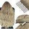 YoungSee Tape Extensions Echthaar Blond Echthaar Extensions Tape Aschblond Ombre Platinblond Tape in Extensions Ombre Tape in Hair Extensions Echthaar 30cm Tapes Haarextension 30g #SUN