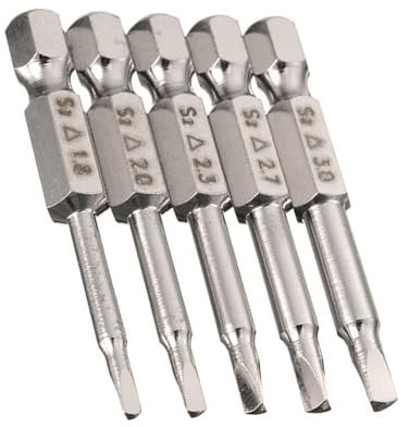HaoTrade 5 Stück Dreieck Schraubendreher Bit, 1/4 Hex Schaft Dreieck Bitsatz, Magnetischer Dreieck Kopf Schraubendreher Bits, Stahl S2 Schraubendreher-Bits Dreieck Bohrer, 50mm Länge