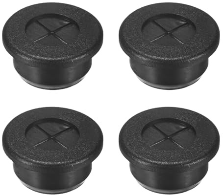M METERXITY Rubber Grommets for Wiring 20mm Double-Sided Black 4 Pack | Desk Grommet,Cable Cord Grommet,Desk Hole Cover,Flexible,for Cables/Wires Through Protection Cable Grommet