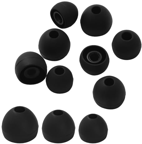 Cozy Inviting 9 Paar Ersatz Silikon Ohrstöpsel, Rutschfeste Ersatz-Ohrstöpsel , Aufsatz In-Ear Gummi Silikon Ohrpolster Mit Den Meisten In-Ear Kopfhörern 3 Größe(S/M/L), Schwarz