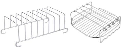 Tofficu 1 Ensemble De 2 Pièces D'Accessoires Pour Friteuse À Air Petites Friteuses À Air Plateaux De Support De Friteuse À Air Support De Cuisine Accessoires De Grillades Grille