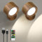 LED Wandleuchte Kabellos, 2 Stück Akku Wandlampe ohne Bohren Aufladbare Lampen, 3 Farbmodi Dimmbar Wandlicht Nachttischlampe mit Fernbedienung, 360° Indirekte Strahler für Kinderzimmer Schlafzimmer