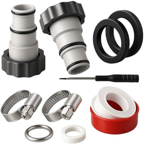 Poolschlauch Adapter Set, Poolschlauch Adapter A mit Innengewinde, Ersatz-Schlauchadapter für Pumpe, Schlauchadapter Pool Zur Verwendung mit Ø32 und 38 mm (pool schlauch adapter)