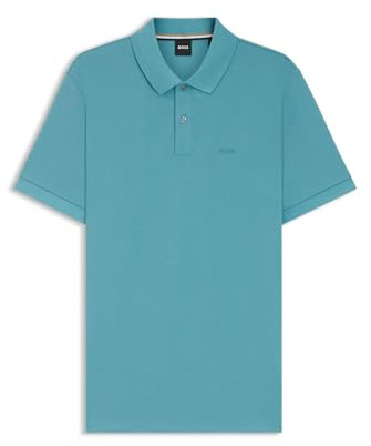 BOSS Herren Pallas Pallas Poloshirt aus Baumwoll-Piqué mit Logo-Details Hellblau XXXL