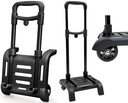 Julian Ross Carrello Trolley Pieghevole per Zaino Scuola – 2 Ruote Resistenti, Struttura in Plastica Robusta, Manico Telescopico Regolabile – Compatibile con Zaini Elementari, Medie, Viaggio