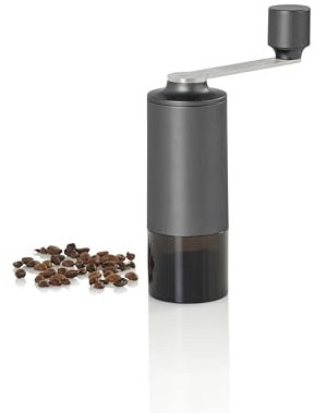 AdHoc Moro Manual Coffee Grinder, Ceramic Grinder with Adjustable Coarseness, Easy to Refill, Modern and Compact, Dark Grey