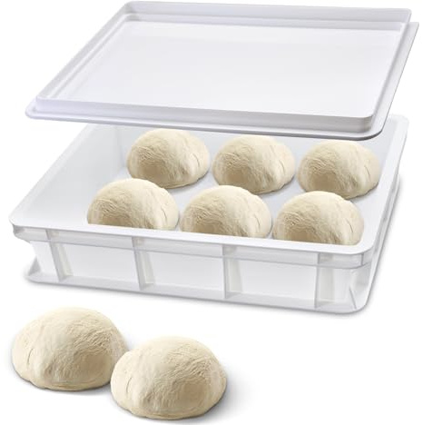 OulQinyhome Teigkasten mit Deckel | Hefekiste Pizza und Brot | Lebensmittelbehälter für Teig | Gärbox | Teigbox | Kunststoff Lebensmittelbehälter zur Gärung von Pizzateig und Brotteig(30x40x12cm)