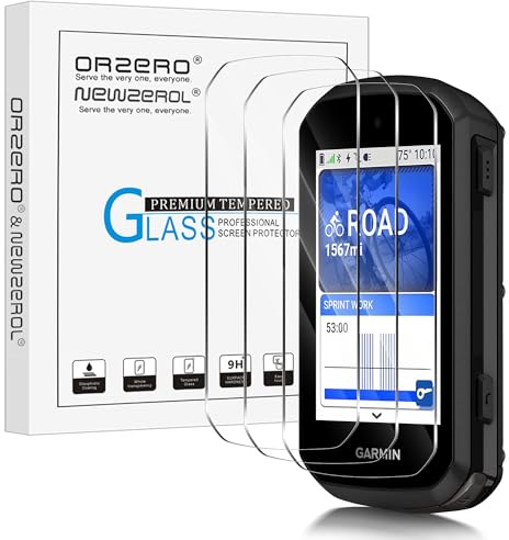 NEWZEROL 3 ​​Stück Displayschutz Kompatibel für Garmin Edge 850/550 Schutzfolie, 2,5D Gebogene Kante Bogenkanten Kratzfest Härte 9 Hochauflösend Displayschutzfolie aus Gehärtetem Glas