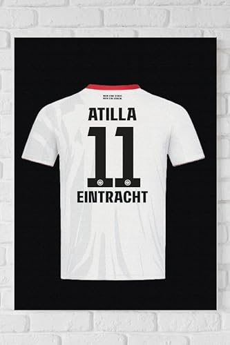 WandMagie Eintracht Frankfurt Fanartikel I Personalisiertes Trikot auf Leinwand (60x90 cm) I Wunschname und Wunschnummer auf Auswärtstrikot I Geschenkidee für SGE Fußballfans